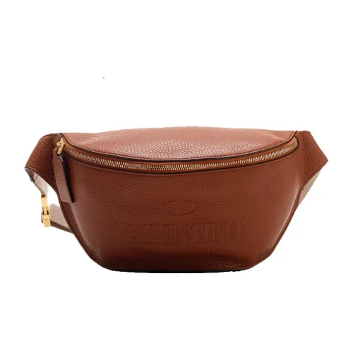 Valentino GRAIN LEATHER Бананка Стандартная Мужская Коньячный Коричневый