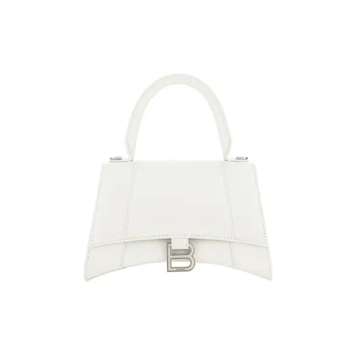 Balenciaga HOURGLASS Гладкая коровья кожа Сумка через плечо Сумка Маленькая Женская Белая