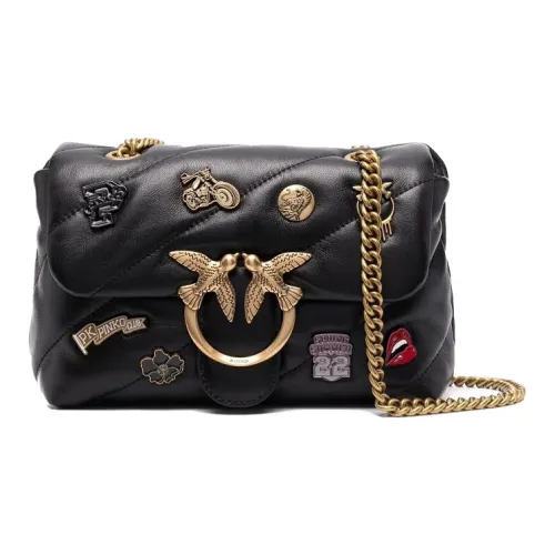 PINKO Puff Кожа Сумка через плечо Женская Черный Черный Золото