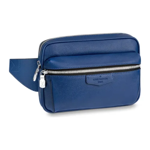 LOUIS VUITTON На открытом воздухе Корова Кожа Бананка Мужской Синий