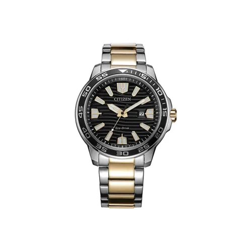 CITIZEN Ecology Drive Collection Светильник Кварцевый механизм Нержавеющая сталь Ремешок Часы Мужские Черный циферблат