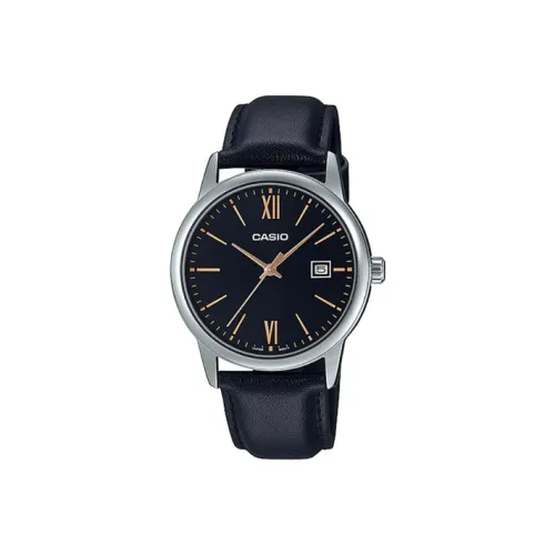 CASIO Standard Series Кварцевый механизм Кожаный ремешок Часы Мужские Черный циферблат