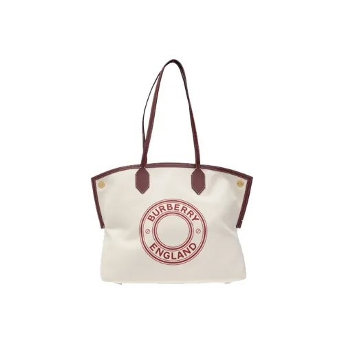 Burberry Хлопок с кожаной отделкой сумка-тоут сумка для покупок сумка через плечо сумка среднего размера женская бежевая