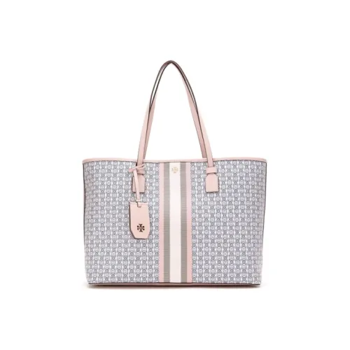 TORY BURCH Gemini Link Покрытый холст Сумка-тоут Сумка для покупок Сумка через плечо Сумка Большая Женская Розовая