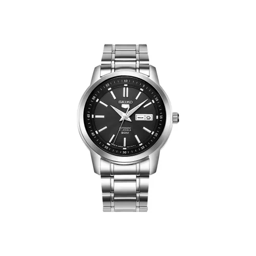 SEIKO Series 5 Автоматический Механический Механизм Нержавеющая Сталь Ремешок Часы Мужские Черный Циферблат SNKM87J1