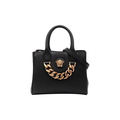 VERSACE Телячья кожа Тоут Сумка Сумка для покупок Сумка Сумка через плечо Сумка через плечо Женская Черная