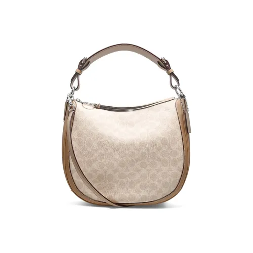 COACH Sutton Холщовая кожа Сумка через плечо Сумка Сумка через плечо Большая Женская Светлый хаки Многоцветный