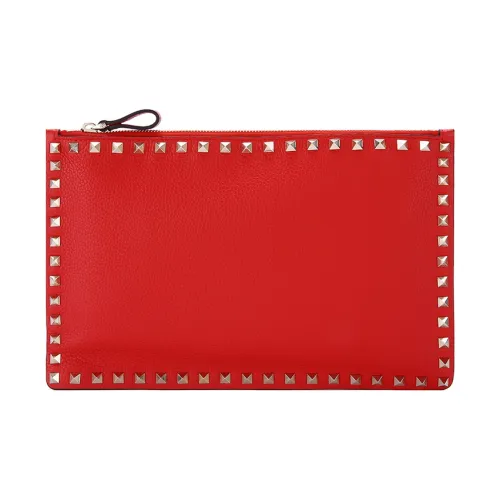 Valentino Клатч из коровьей кожи большой женский красный