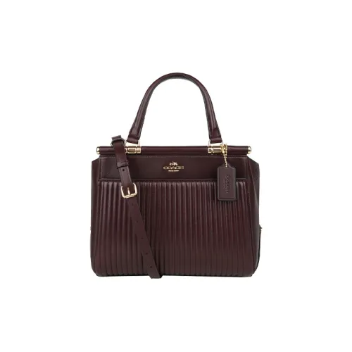 COACH Кожа Пельменная Сумка Через плечо Сумка Большая Женская Бордовая