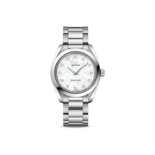 OMEGA Quartz Movement Женские AQUA TERRA 150 метров Часы 28 мм Серебряные