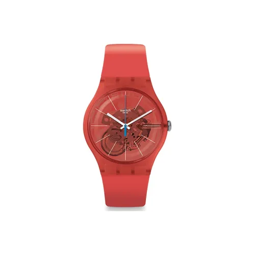 SWATCH Originals Original Collection Кварцевый механизм Унисекс Часы 47,4 мм 41*47,4 мм Красный циферблат часов