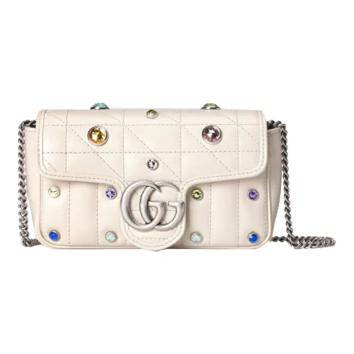 GUCCI Marmont Кожа Сумка через плечо Экстра мини Женская Белая