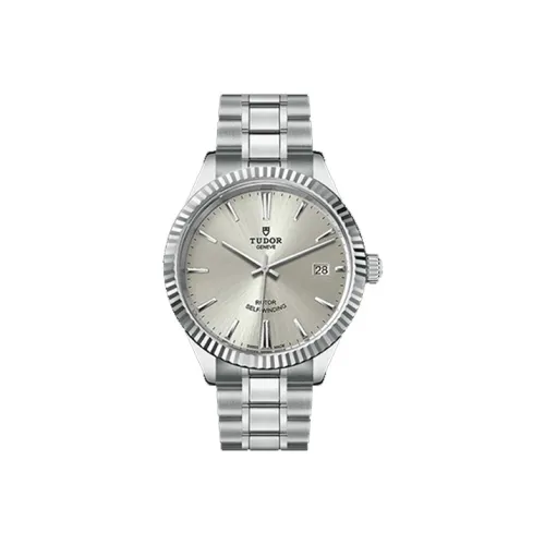 TUDOR Автоматический Механический Механизм Мужские Часы Wind Style Collection 38 мм Серебряные