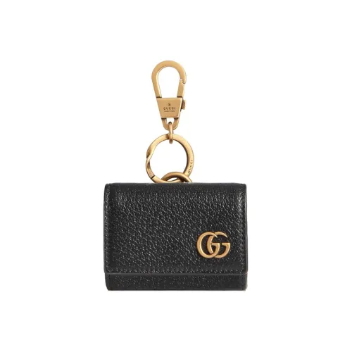 GUCCI GG Marmont Кожа Airpods Защитный чехол с подвеской Чехол для наушников Унисекс Черный