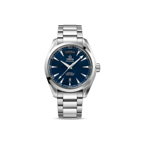 OMEGA AQUA TERRA 150 метров Автоматический Механический Механизм Мужские Часы Часы 41,5 мм Синий Циферблат