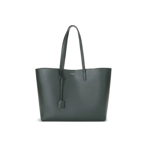 SAINT LAURENT Мягкая телячья кожа комбинированная сумка тоут сумка для покупок сумка через плечо женская темно-зеленая