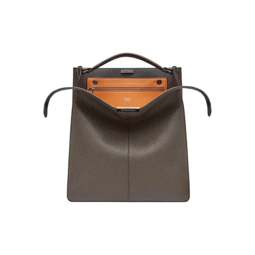 FENDI Peekaboo ISeeU Роман Noleather Сумка через плечо Сумка для мужчин Темно-коричневый