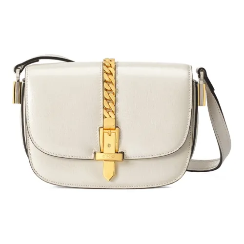 GUCCI Sylvie 1969 Кожа Через плечо Сумка на плечо Мини Женская Белая