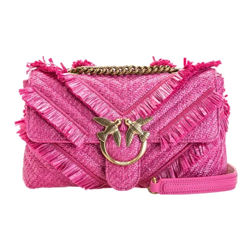 PINKO Love Bag Коровья кожа Swallow Сумка Сумки через плечо Сумка на плечо Женская Розовая Красная