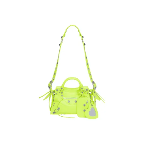 Balenciaga Fine Grained Овчина Сумка через плечо Экстра малый Женский Флуоресцентный Желтый