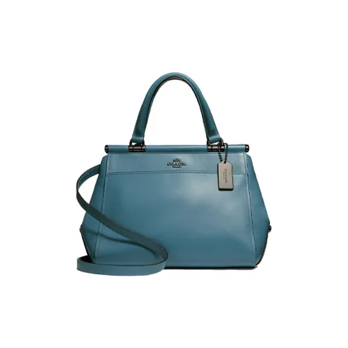 COACH Grace Блестящая Натуральная Кожа Шамбре Сумка через плечо Сумка Большая Женская Деним