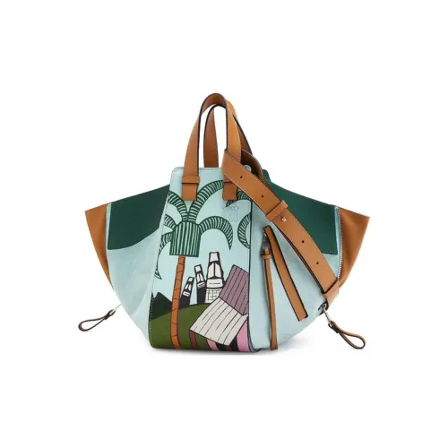 LOEWE Hammock Телячья кожа Hammock Сумка Сумка через плечо Сумка Маленькая Женская Мятная Многоцветная