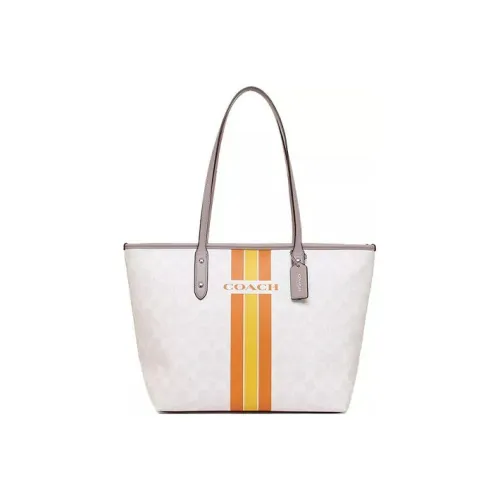 COACH City Zip Tote Женская Белая Монограмма