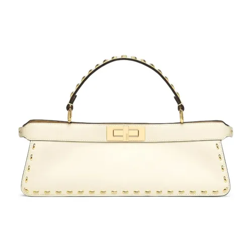 FENDI Peekaboo ISeeU Кожа Аккордеонная сумка Сумка Женская Белая