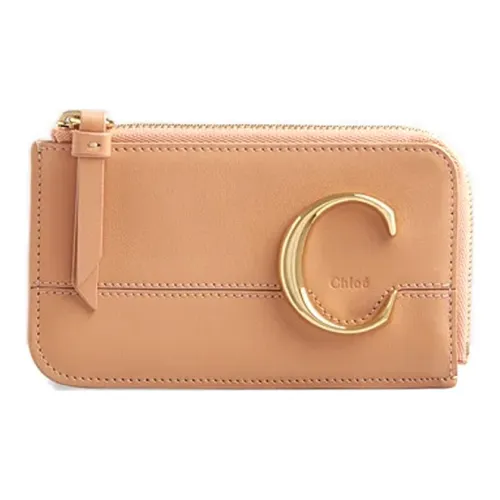 Chloe Гладкая отделка Телячья кожа Кошелек Маленький Женский Оранжевый