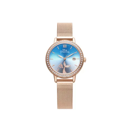 Disney Princess Кварцевый механизм Стальной ремешок Часы Женские Синий циферблат MK 11503RG