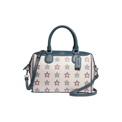 COACH Bennett Кожа Сумка через плечо Одно плечо Через плечо Бостон Сумка Мини Женская Белый Синий