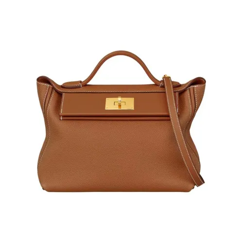 HERMES 24 24 Maurice Bullock Кожа с Swift Телячья кожа Сумка через плечо Сумка Женская Коричневая