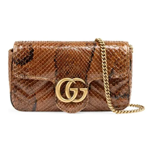 GUCCI GG Marmont Quilted Snake Skin Chain Shoulder Bag Women's Snake Print GUCCI GG Marmont Quilted Змеиная кожа Цепочка Сумка через плечо Женская Змеиная кожа с принтом
