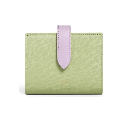 CELINE Гранированная телячья кожа Кошелек Маленький Женский Шалфейный Серый Сиреневый Фиолетовый