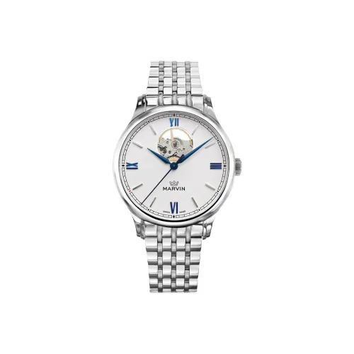 MARVIN Moulton 160 Round Collection Механический механизм Мужские часы Часы 38 Белый циферблат