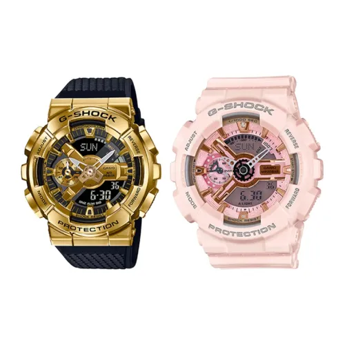 CASIO Парные часы Коллекция GM GMA Кварцевый механизм Часы Унисекс Золотой циферблат GM 110G 1A9+GMA S110MP 4A1ER