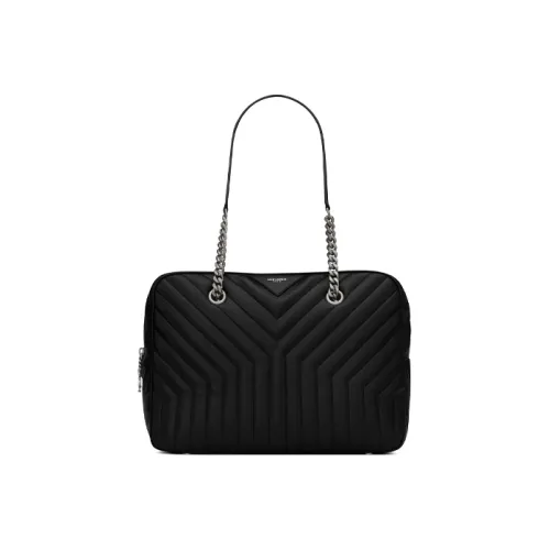 SAINT LAURENT Сумка для боулинга из овечьей кожи женская черная