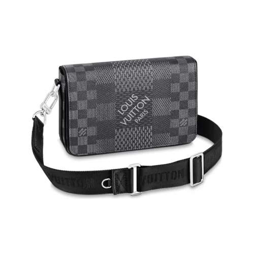 LOUIS VUITTON Сумка из коровьей кожи с пэчворком холст курьерская сумка сумка через плечо мужская серая