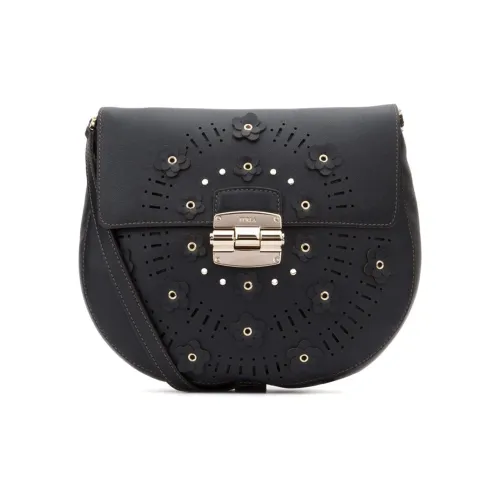 Furla Club 2 Коровья кожа Сумка через плечо Женская Черная