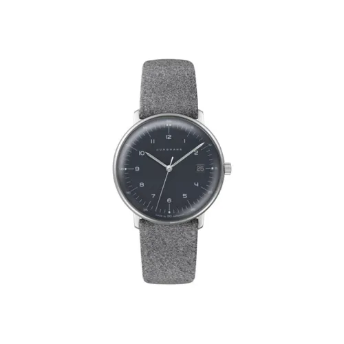 JUNGHANS Max Bill Collection Кварцевый механизм Женские часы 32,7 мм Черный циферблат Корпус из нержавеющей стали Ремешок из натуральной кожи