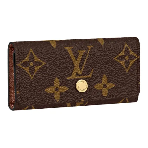 LOUIS VUITTON 4 Key Holder Покрытый холст с телячьей кожей Key Pouch Стандартный Женский Коричневый