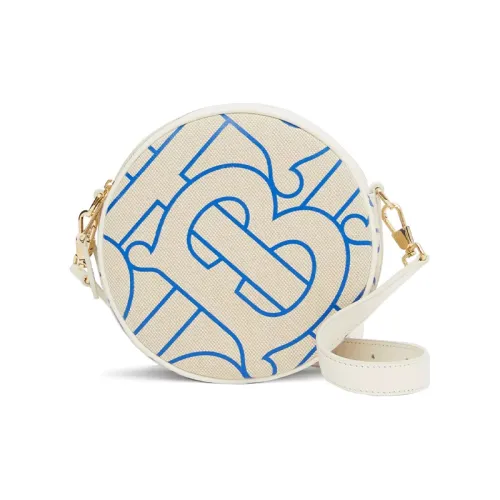 Burberry Louise Хлопок Круглая Сумка Бананка Ручная Сумка через плечо Сумка на плечо Женская Синяя Белая