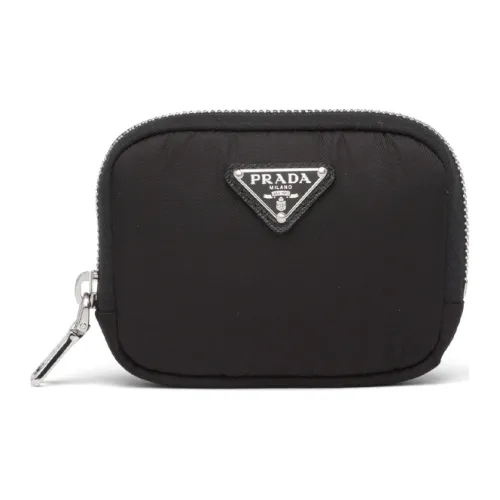 PRADA Нейлоновый держатель для карт и кошелек маленький унисекс черный