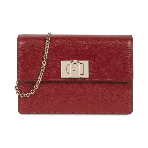 Furla Кожа Плечевая Сумка Женская Темно-Красная