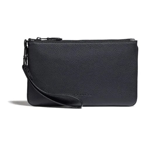 COACH PhonePouch Кожаный клатч Мужской Серый Черный