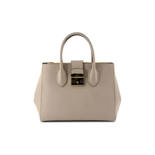 Furla Metropolis Collection Сумка из натуральной кожи среднего размера женская слоновая серая