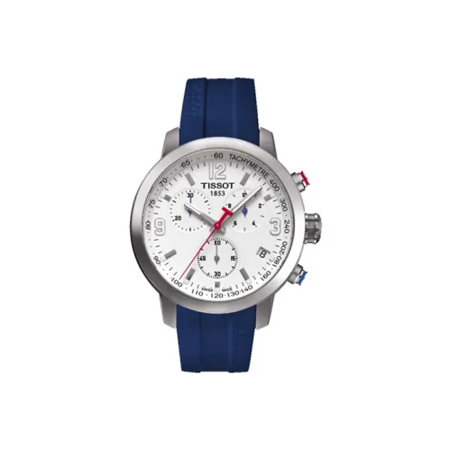 TISSOT Junchi 200 Series Кварцевый механизм Мужские часы Часы 42 мм Белый циферблат Резиновый ремешок T055,417.17,017.03