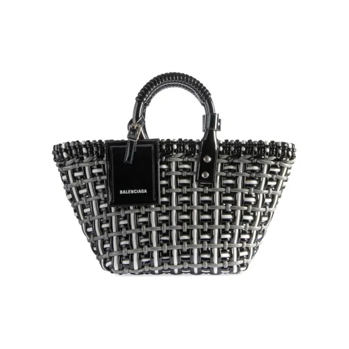 Balenciaga Полиуретан Корзинка Сумка Сумка Сумка через плечо Женская Черная