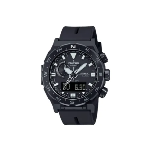 CASIO PRO TREK Collection Кварцевый механизм Смольный ремешок Часы Мужские Черный циферблат