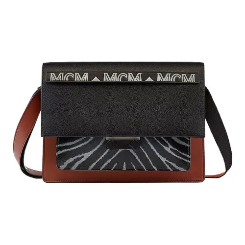 MCM Milano Телячья кожа Сумка через плечо Сумка на плечо Большая Женская Черная